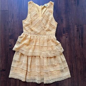 Yellow Lace Mini Dress